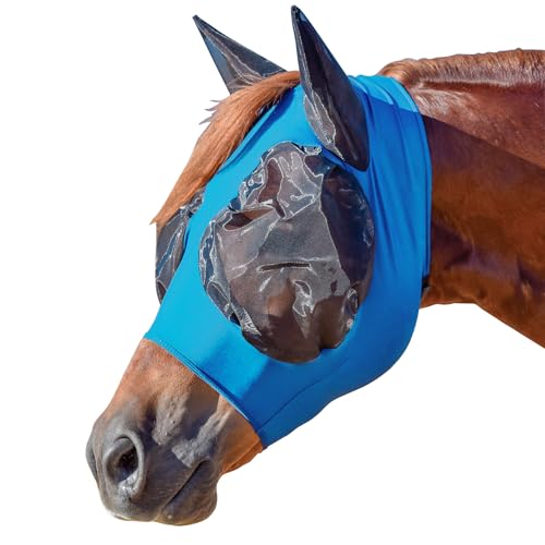 UltraFlex Comfort Plus Bug Eye Fly Horse Masks | Maximum Protection & Comfort | 95% UV Shield & Easy On/Off Design | Zipper with Forelock Saver | Color Royal | Size Medium - color: Royal Blue, size: Medium, style: Zipper with Forelock Saver