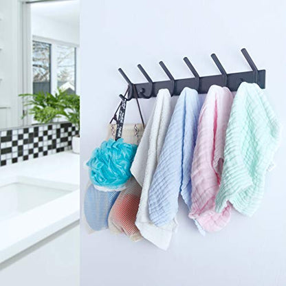 WEBI Coat Rack Wall Mounted,4 Coat Hooks for Hanging Coats,Hook Rack Rail Coat Hanger Wall Coat Rack with Hooks for Clothes,Black,2 Packs - size: 4 Hooks(2 Pcs)