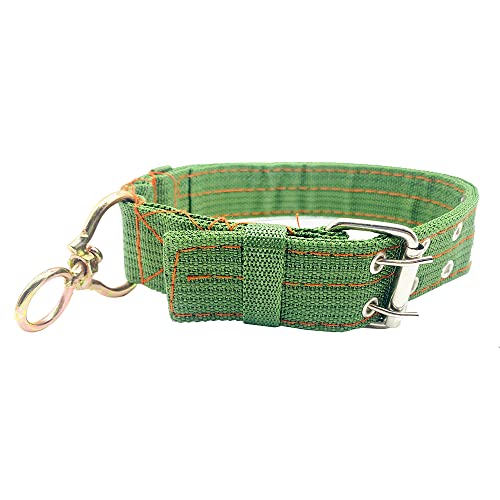 Cattle Collar Adjustable Sheep Neck Strap Thick Canvas Four-Layer Nylon Thickened Collar with 2-Rows Metal Buckle and Ring Metal Buckle Traction Chain for Farm Animals Pets (37"~53.1") - size: 37"~53.1"