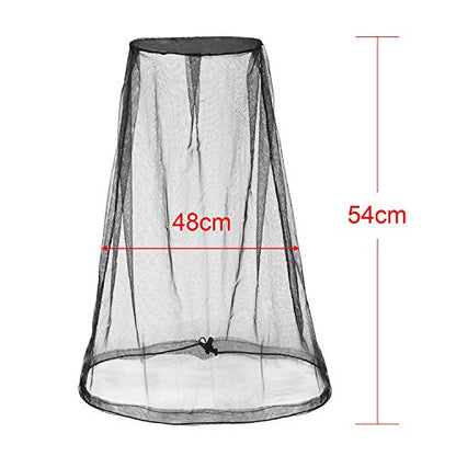 HESTYA 4 Pack Mosquito Head Net Face Mesh,Black - color: Black