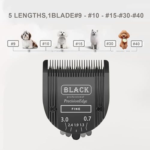 2Pack 5 in 1 Blades Dog Grooming Blade Compatible with Wahl Bravura Clipper | For Animal Clipper, Arco, Bravura, Chromado, Creativa, Figura, Motion, For Pet, Dog, and Horse - color: Black/2pc