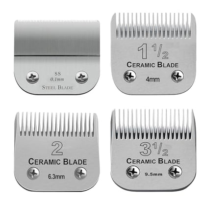 Replacement Blades set compatible with Oster Classic 76/Andis dog Clippers - color: 0.1MM-9.5MM(4 PACK)