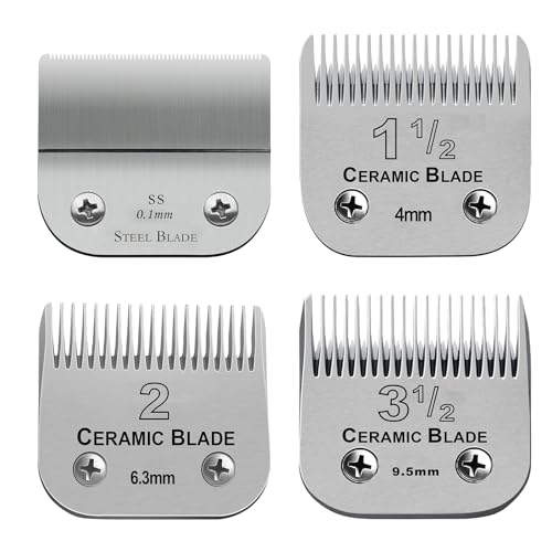 Replacement Blades set compatible with Oster Classic 76/Andis dog Clippers - color: 0.1MM-9.5MM(4 PACK)