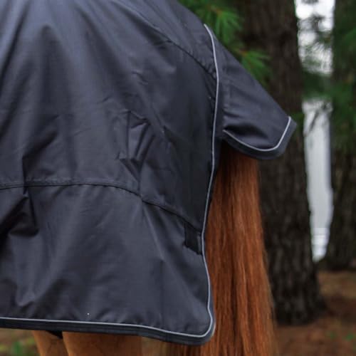 Glacier 600D Midweight Turnout Blanket (82, Black) - size: 82