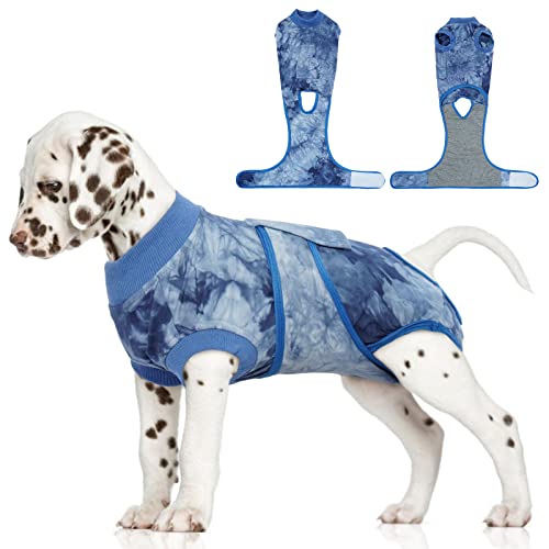 FUAMEY Recovery Suit for Dogs After Surgery,Soft Breathable Dog Bodysuit - color: Blue Tie Dye, size: Xs(back:8.3-11.4in,wt:4-7lbs)