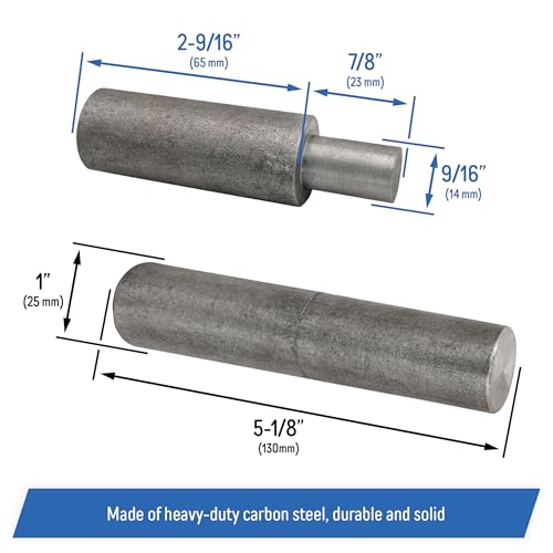 5-1/8" x 1" Weld On Barrel Hinges for Trailer Ramp Doors & Metal Gates, Heavy-Duty Weldable Greasable Carbon Steel for Bullet Hinges (2 Pack)