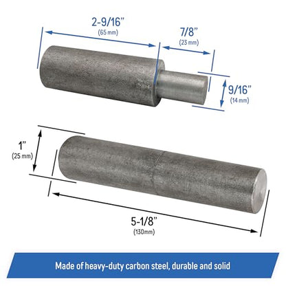 5-1/8" x 1" Weld On Barrel Hinges for Trailer Ramp Doors & Metal Gates, Heavy-Duty Weldable Greasable Carbon Steel for Bullet Hinges (2 Pack)
