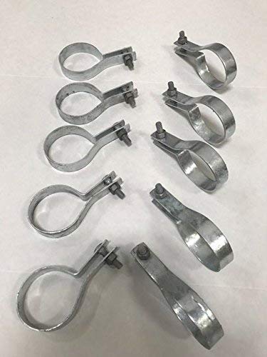 (10 Pack) Tension Bands with Bolts & Nuts for Chain Link Fence, Gate, Posts (2-7/8") - size: 2-7/8"