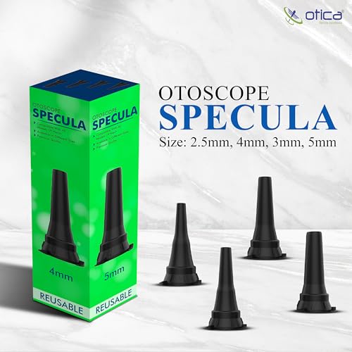 OTICA Reusable Diagnostic Otoscope Specula 2.5mm, 3mm, 4mm, 5mm Compatible with Welch_Allyn Medical Speculum Pinpoint Accuracy