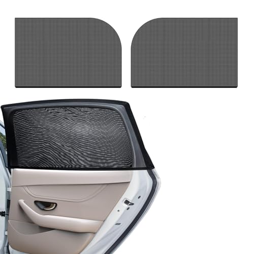 povtii 2 PCS Car Window Shades, Breathable Mesh Side Window Sun Shade Blocker for Privacy Blackout, Auto Window Screen UV Protection Cover for Baby Family Pet, Car Accessories (Rear 20.1"21.3") - color: Car Rear 20.1"×21.3"