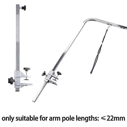 2Pack Pet Grooming Table Arms Clamp Metal, Heavy Duty Aluminium Alloy Dog Cat Hair Cut Holder Accessories Fixture Fixation (Inner Dia 22 * 22mm) - size: 0.2~1.1 In (2Pack)