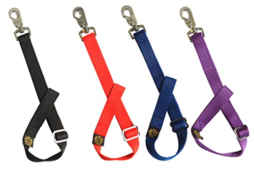 T TEKE Adjustable Heavy Duty Bucket Strap Hanger with Easy-on Hook (4 Pack), for Hay Nets, Buckets and Other Feeders - color: Black X1 + Random X3