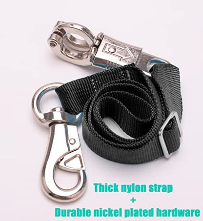 Adjustable Trailer Tie （2 Pack）-Horse Trailer Nylon Strap Tie，Adjusted from 25 to 37” - color: Black