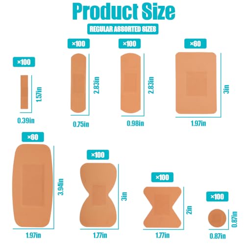 Lounsweer 720 Pcs Variety Assorted Bandage Bulk First Aid Refill Supplies - style: Multi Styles