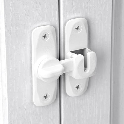 Matte White Barn Door Latches,90/180 Degree Gate Lock_B - color: Matte White