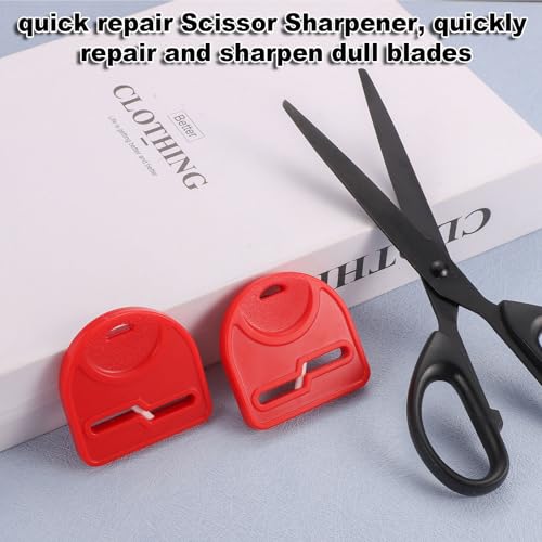 2pcs Scissor Sharpener Tool, Handheld Small Sharpening Scissors Tool (Red)