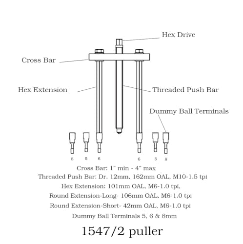 Beta 1547 /C6 Universal Ball Bearing Extractor Set | Professional Puller Kit for Removing Bearings, Bushings & Sleeves in Automotive, Industrial, and Mechanical Service