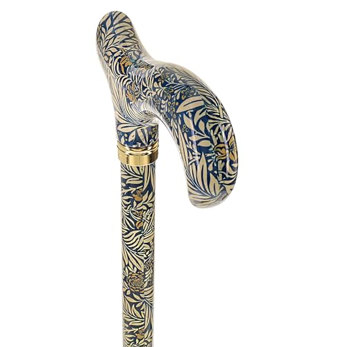 Royal RC Canes Walking Sticks for Men and Women - Stylish Designer Fashionable Adjustable Derby Canes - Lightweight Aluminum Cool Walking Sticks with HD Patterns - color: Blue /Gold Floral (Multicolor)