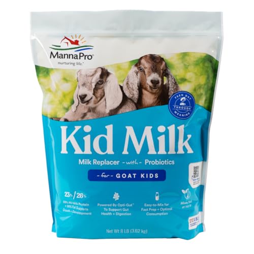 Manna Pro Goat Kid Milk Replacer with Opti-Gut, 8 lb Bag - size: 8 Count (Pack of 1)