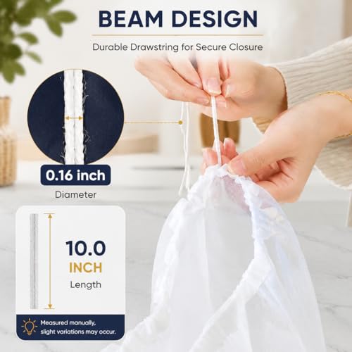 2 Pcs Nylon Filter Bags, Ultra Fine Mesh Strainer, Reusable Soymilk Juice Filter for Almond Milk Yogurt Wine Residue Food Prep