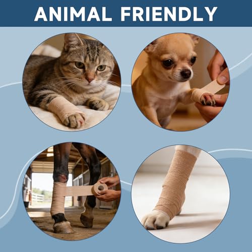 36 Pack Self Adhesive Bandage Wrap 4 Inch X 5 Yard Vet Wrap for Dogs Horses Elastic Cohesive Bandage Wrap Medical Wrap Wound Wrap for Injury First Aid Medical Sports Ankle Wrist Sprains - Nude