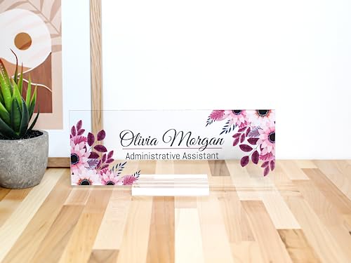 Office Name Plate for Desk, Custom Employee Appreciation Gifts, Acrylic Desk Name Plate Funny, Desk Decorations Gift, Acrylic Desk Ornaments