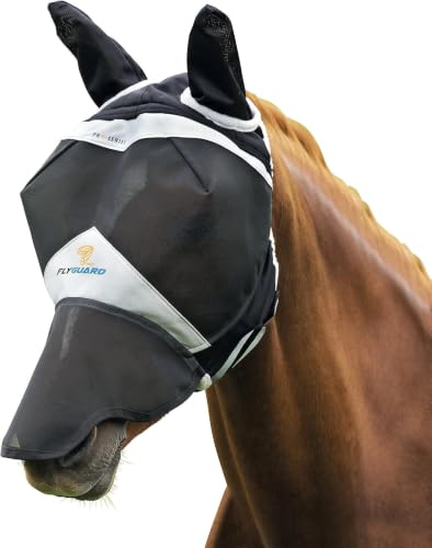 Shires Fine Mesh Fly Mask with Ears & Nose — UV Protection Black/XS Pony/Single