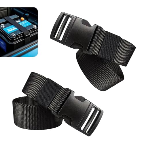 WZP 2PCS Car Battery Tie Down Straps, 39 Inch Battery Box Strap with Adjustable Buckle, Universal Batterys Hold Down for Cars Trucks SUVs Boats Luggage Belt