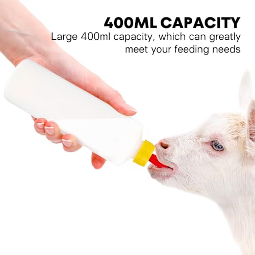 SEWACC 1 Set Lamb Feeding Bottles Milk Feeder Bottles with Nipples for Farm Animal Nursing Small Livestock