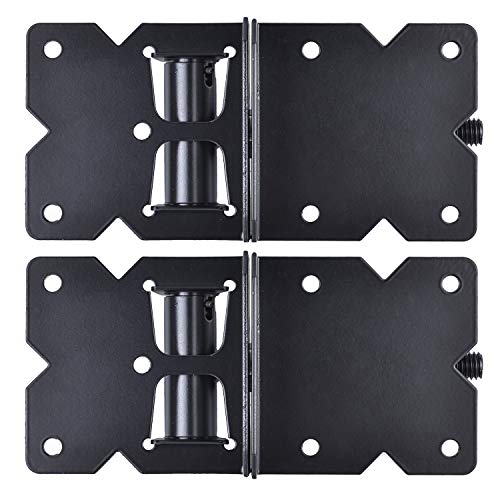 Self Closing Gate Hinges Heavy Duty, 90 Degree Adjustable, 4Pcs - color: Black(2pcs)