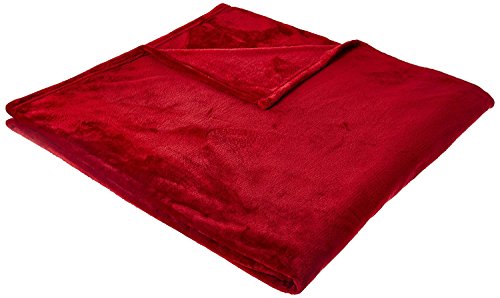 Elegant Comfort Micro-Fleece Ultra Plush Luxury Solid Blanket, King, Burgundy - color: Burgundy, size: King/Cal King