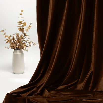 KKJIAF 2 Yard Chocolate Brown Stretch Velvet Fabric 60" Wide for DIY Crafts - color: Chocolate Brown, size: 2 Yard