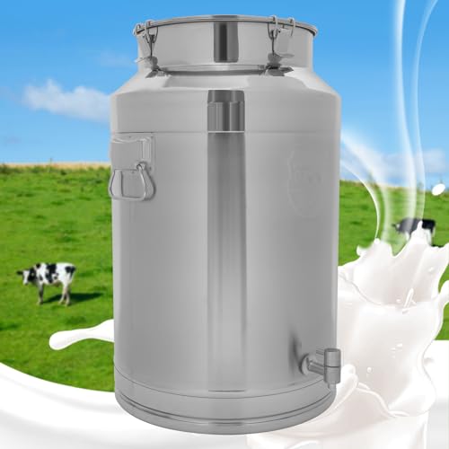 76L/20gal Stainless Steel Milk Bucket with Lid and Faucet - size: 76L/20gal-with Faucet