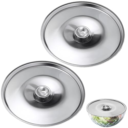 Stainless Steel Pot Cover 7.9Inch Universal Pot Lid for Frying Pans | 2Pcs Universal Pot Lid Cookware Lid Replacement Accessories - size: 20CM