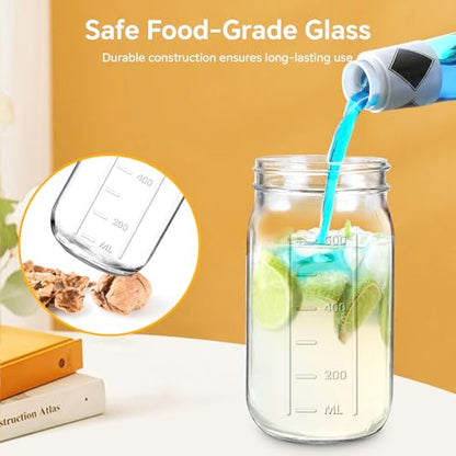 64oz Glass Mason Jar Pitcher with Lid, 2qt Breast Milk Pitcher with Spout - color: 64 OZ Grey