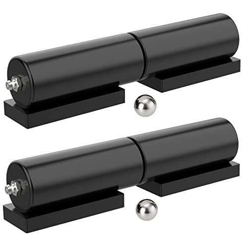 Heavy Duty Gate Hinges 5 Inches- 2 Pack Weld On Install Black Iron Barrel Hinge 450lbs Capacity for Swing Door Trailer Ramp Metal Driveway Gate Drive Gate - size: 5'' - 2 Pack
