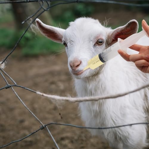 Lamb and Goat Kid Feeding Kit 2-Clear Tube (16 FR), 1-Syringe 60ml Reusable Drench Goat Syringe for Lamb, Dog, Sheep,Piglet,Rabbit Feeding