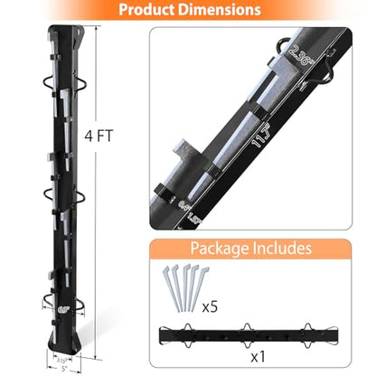 4ft Heavy-Duty Fence Stretcher Bar 2-Pack with 10 Wedges, Steel Fence Tensioner for Farm, Ranch & Garden - Rust-Resistant, Easy Installation - size: 2 Pack