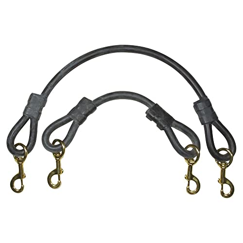 Dura-Tech Extra Heavy Rubber Horse Tie | Shock-Absorbing for Safe Tying | Ideal for Trailers & Stalls | Heavy-Duty Brass Snaps - size: 36"