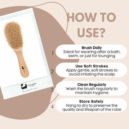 Eco Bath London Baby Brush with Goat Hair - Ultra Soft Baby Bath Brush for Newborns, 100% Natural Baby Brush