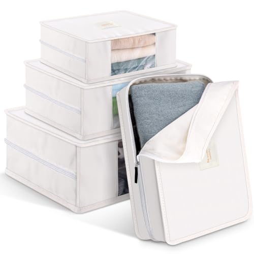 DERTE 3 Pcs Cashmere Sweater Storage Bags Organic Cotton Clothes