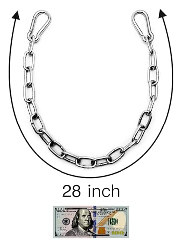 Will's Family Store 2 feet Stainless Steel Gate Chain with Carabiners Max 880 Pounds for Horse Stable and Barn Stall - size: 1 pack