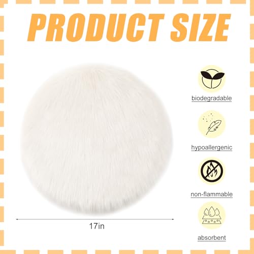 Drydiet 2 Pcs Natural Sheepskin for Bed Sores 17x17 in,Circle,White - color: White, style: Circle