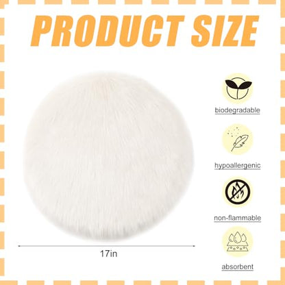 Drydiet 2 Pcs Natural Sheepskin for Bed Sores 17x17 in,Circle,White - color: White, style: Circle