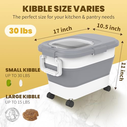 HOYTAMDAR 20-30Lbs Collapsible Rice Container,Food Storage container - color: Grey/20-30lbs