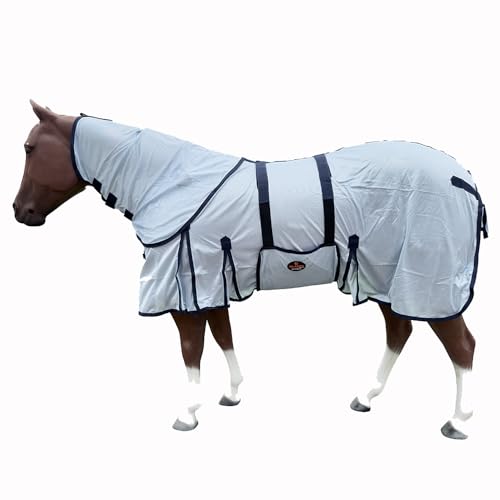 HILASON Horse Fly Sheet Breathable Mesh UV Protection Mosquito Bug Summer - color: White, size: 66 In