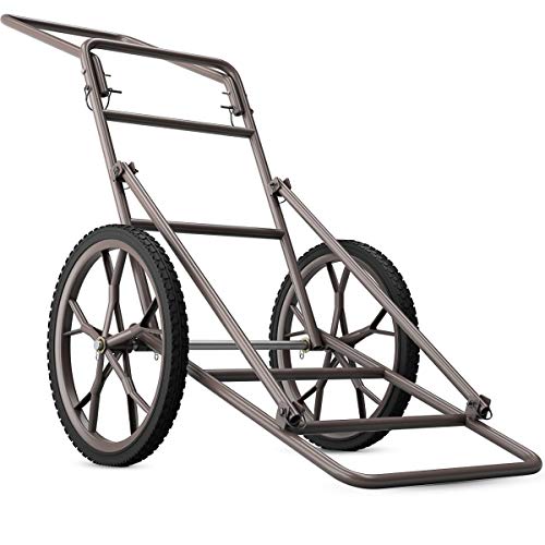 Goplus Folding Deer Cart, 500LBS Deer Hauler with Big Rubber Wheels, Heavy Duty Metal Hunting Game Cart for Animals, Firewood, Hiking, Fishing - style: 23" x 51" x 37.5"