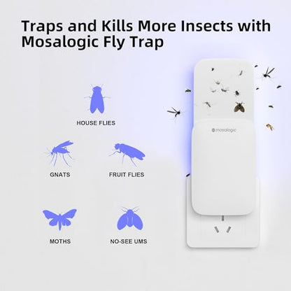 Mosalogic Indoor Fly Trap Refill Glue Cards, Double Sided Sticky Cards Replacement for UVLA1001 Fly Insect Trap - 5Pack - size: 5Pack Double-Side