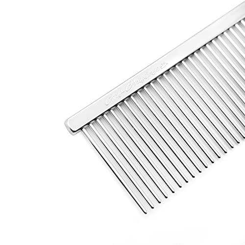 Chris Christensen 005 7.5 inch Fine/Coarse Long Tooth Greyhound-Style Butter Comb, Groom Like a Professional, Rounded Corners Prevent Friction and Breakage, Solid Brass Spin with Steel Teeth, Chrome - size: 005 - 7.5 Inch Coarse/Medium Long-Tooth