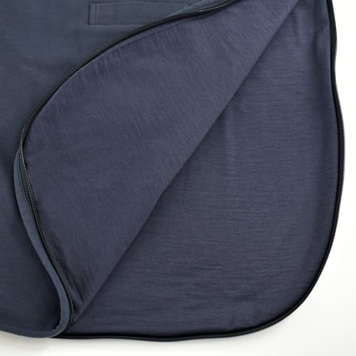 Woolino 4 Season Ultimate Baby Sleep Sack – Merino Wool Baby Sleeping Bag, Organic Cotton Outer, Temperature Regulating Wearable Blanket, All Season, 2 Months–2 Years - Indigo - color: Indigo